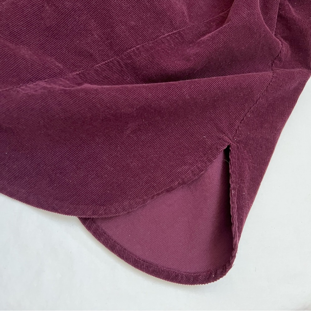J Jill Corduroy Shirt Tunic Size LARGE TALL Button Front Wine Burgundy - Picture 9 of 15